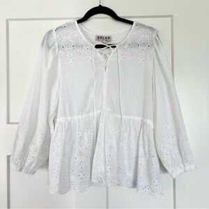 Dolan White Eyelet Women's Blouse
